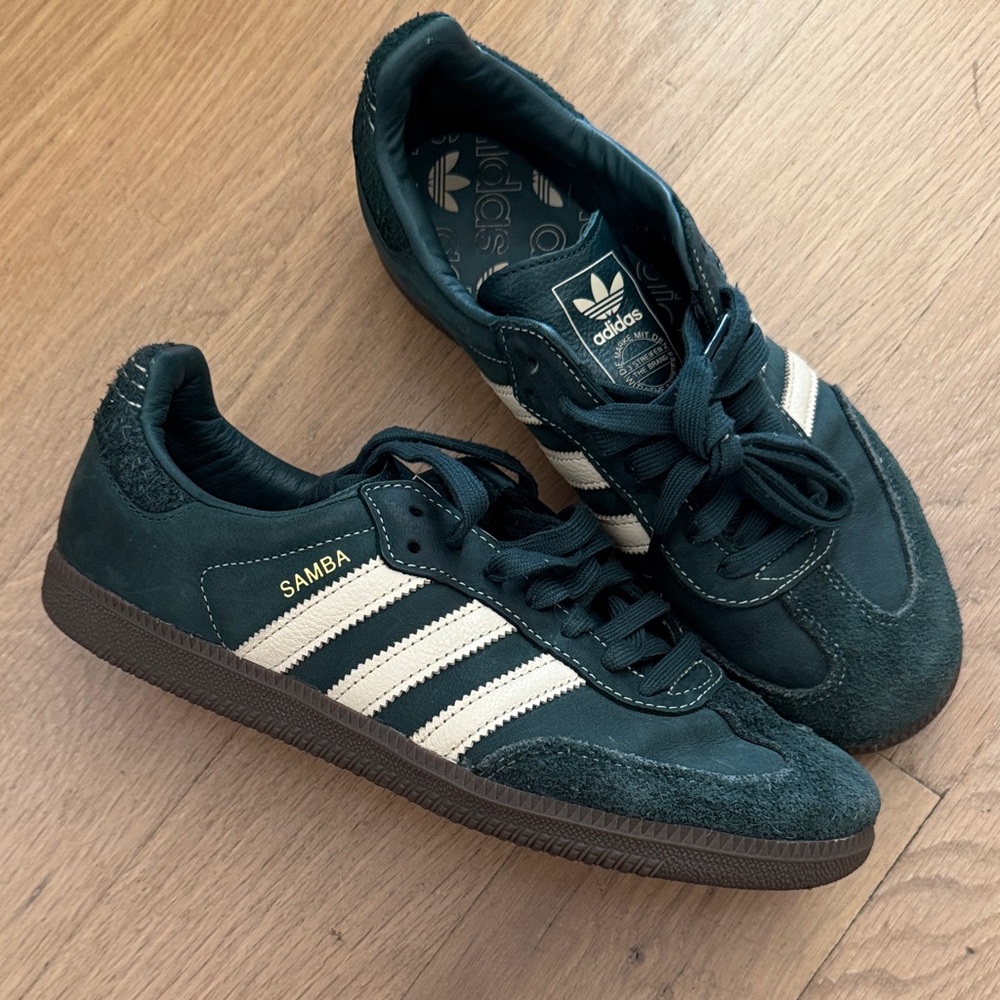 Adidas Samba Dark Green and White Women's Sneakers